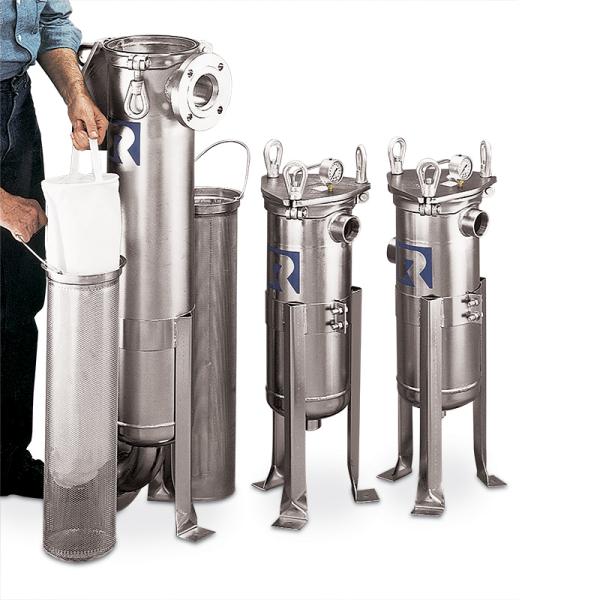 Rosedale Model 8 housings with a filter bag and removable basket