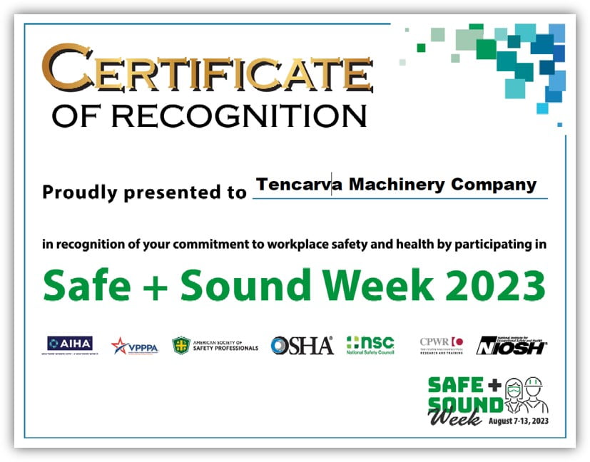 Safe + Sound Week Certificate