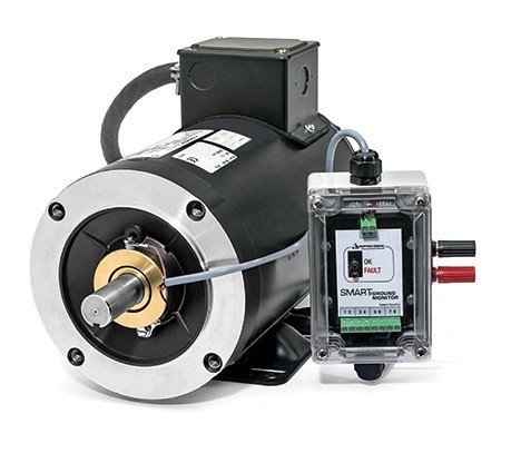 Inpro/Seal shaft grounding system and Smart Ground Monitor on an electric motor